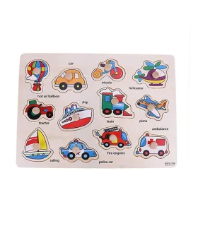 پازل دکمه دار چوبی وسایل نقلیه کد: MWZ-706 | |9789651160691