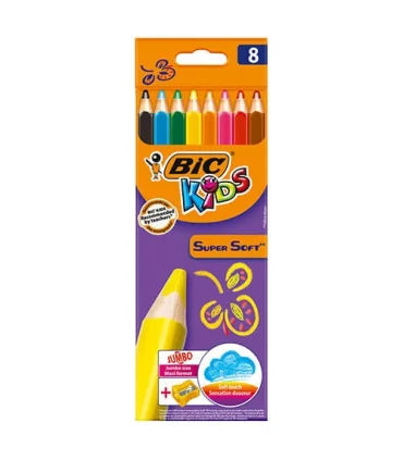 مداد رنگی 8 رنگ جامبو جعبه مقوایی سوپرسافت بیک | بیک |3086123277052