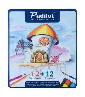 مداد رنگی و آبرنگ جعبه فلزی پادیلوت 12×12 | پادیلوت |6935207102124
