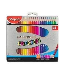 مداد رنگی 24 رنگ جعبه فلزی ماپد کد: 83201605 | ماپد |3154148320166