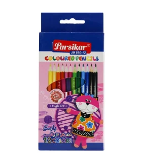 مداد رنگی 12 رنگ جعبه مقوایی پارسیکار کد: JM880-12 | پارسیکار |6268117401286