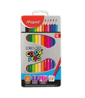 مداد رنگی 12 رنگ جعبه فلزی ماپد کد: 832014 | ماپد |3154148320142