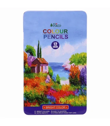 مداد رنگی 12 رنگ جعبه فلزی ریکو کد: 114 | ریکو |6953554871005