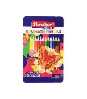 مداد رنگی 12 رنگ جعبه فلزی پارسیکار کد: JM890-12 | پارسیکار |6268117401309