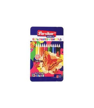 مداد رنگی 12 رنگ جعبه فلزی پارسیکار کد: JM890-12 | پارسیکار |6268117401309