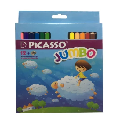 مداد رنگی 12 رنگ جامبو کوتاه پیکاسو | پیکاسو |6951572902534