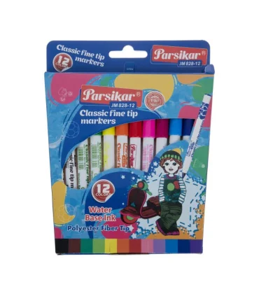 ماژیک 12 رنگ جعبه مقوایی پارسیکار کد: JM826-12 | پارسیکار |6922862422247