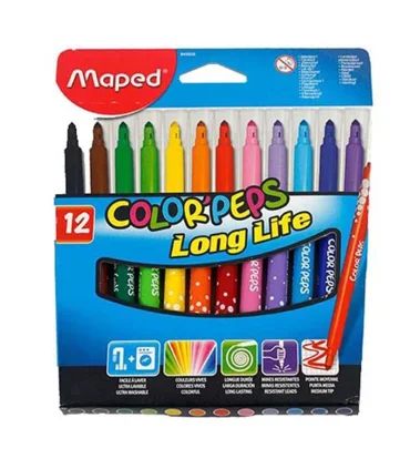 ماژیک 12 رنگ لانگ لایف ماپد کد: 845020 | ماپد |3154148450207