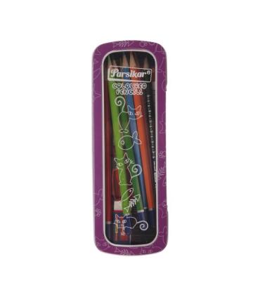 مداد رنگی 12 رنگ جعبه فلزی کد: JM895-12 | پارسیکار |6268117401347