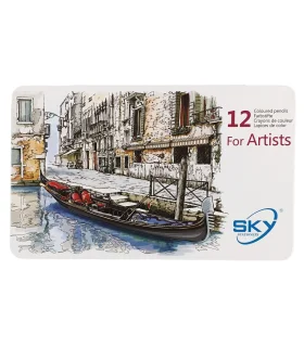 مداد رنگی 12 رنگ جعبه فلزی آرتیست اسکای | اسکای |2006121011