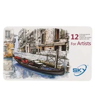 مداد رنگی 12 رنگ جعبه فلزی آرتیست اسکای | اسکای |2006121011