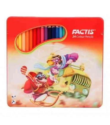 مداد رنگی 24 رنگ جعبه فلزی فکتیس کد: F07112024 | فکتیس |8411574038344