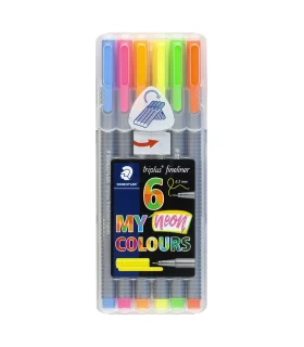 روان نویس 0.3 نوک نمدی 6 رنگ تراپیکال کالر استدلر کد: 334SB6CS4 | استدلر |4007817039878