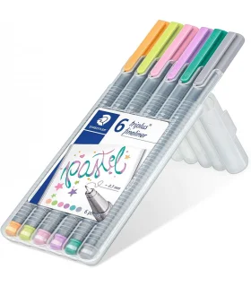 روان نویس 0.3 نوک نمدی 6 رنگ پاستل کالر استدلر کد: 334SB6CS1 | استدلر |4007817336007