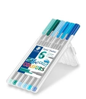 روان نویس 0.3 نوک نمدی 6 رنگ اوشن کالر استدلر کد: 334SB6CS5 | استدلر |4007817039892