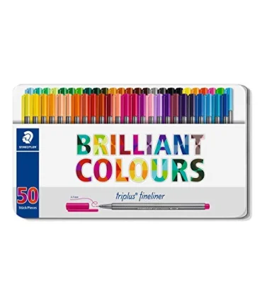 روان نویس 0.3 نوک نمدی 50 رنگ جعبه فلزی استدلر کد: 334M50 | استدلر |4007817337066