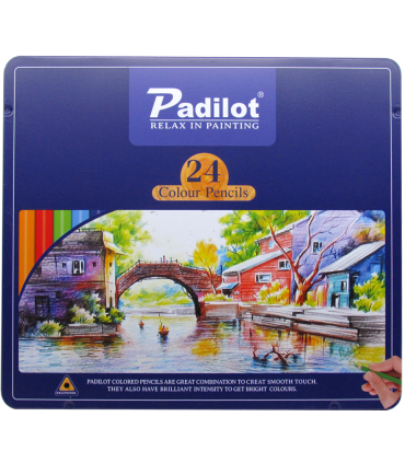 مداد رنگی 24 رنگ جعبه فلزی پادیلوت کد: F-810224 | پادیلوت |6935208102246