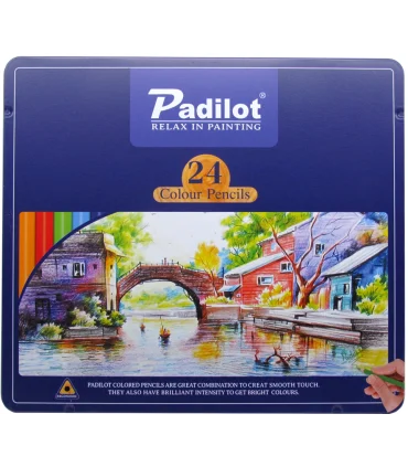 مداد رنگی 24 رنگ جعبه فلزی پادیلوت کد: F-810224 | پادیلوت |6935208102246