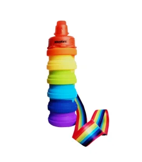 قمقمه سیلیکونی 500 میل آکاردئونی چند رنگ نارنجی اسکول فنس کد: 9313 | اسکول فنس |4545184899201