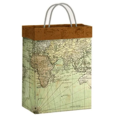 گیفت بگ فولدی سایز 3 طرح نقشه جهان کد: 3030 | لوتوس |5591022300424