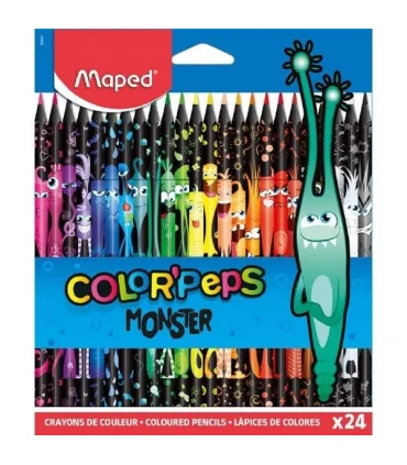 پک مداد رنگی 15 رنگ و ماژیک 12 رنگ مانستر ماپد | ماپد |3154149847181