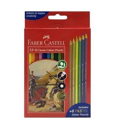 مداد رنگی 12 رنگ + 6 رنگ پاستلی جعبه مقوایی فابرکاستل کد: 115464 | فابرکاستل |8991761316627