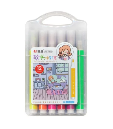 ماژیک 12 رنگ جعبه طلقی کد: KS-1892-12 | متفرقه |6947880092128