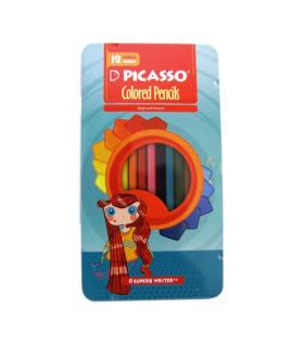 مداد رنگی 12 رنگ جعبه فلزی پیکاسو | پیکاسو |