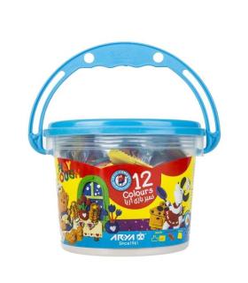 خمیر بازی 12 رنگ سطلی آریا کد: 1069 | آریا |6260297110699