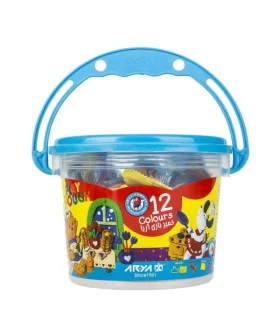 خمیر بازی 12 رنگ سطلی آریا کد: 1069 | آریا |6260297110699