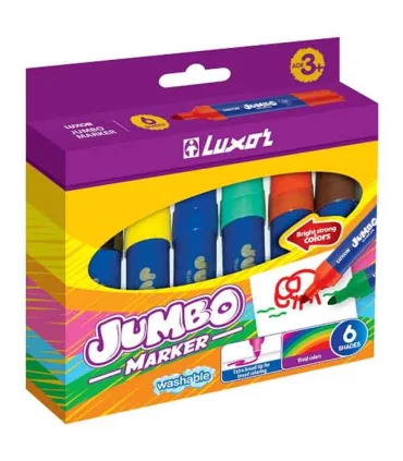 ماژیک 6 رنگ جعبه مقوایی جامبو لوکسر کد: 6190 | لوکسر |8901069805273