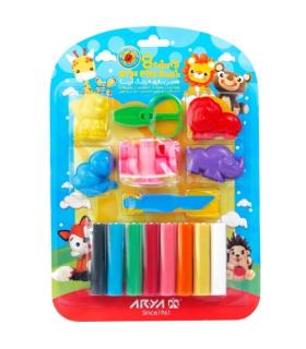 خمیر بازی 8 رنگ روکارتی با قالب و ابزار آریا کد: 1028 | آریا |6260297110286