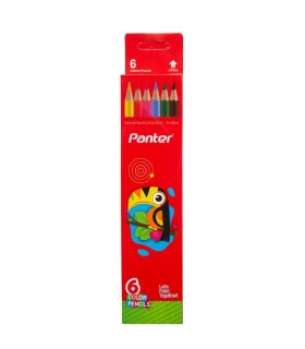 مداد رنگی 6 رنگ جعبه مقوایی پنتر کد: PCP 103-6 | پنتر |6266680000462
