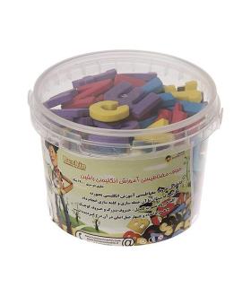 حروف الفبای انگلیسی مغناطیسی فومی 140 تکه سطلی راشین | راشین |5591022300433