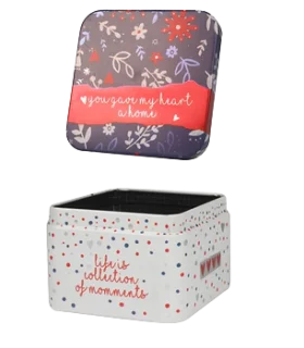 متال باکس مربع سایز 19 طرح گل کد: 9009 | لوتوس |5591022301386