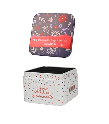 متال باکس مربع سایز 19 طرح گل کد: 9009 | لوتوس |5591022301386