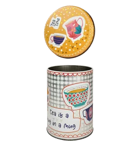 متال باکس گرد سایز 13 طرح زمان چای کد: 13017 | لوتوس |5591022301384