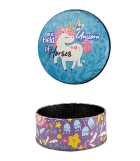 متال باکس گرد سایز 12 طرح یونی کورن صورتی کد: 2020 | لوتوس |5591022301379