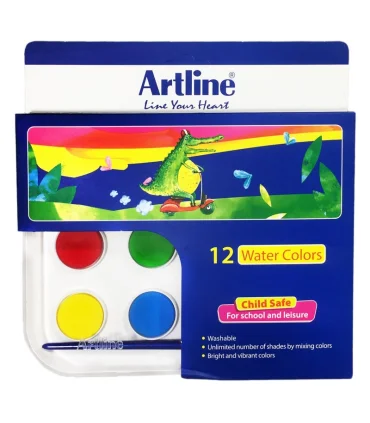 آبرنگ 12 رنگ جعبه طلقی آرت لاین کد: 820W12 | آرت لاین |6269094300012