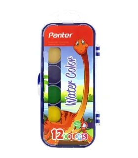 آبرنگ 12 رنگ جعبه طلقی پنتر کد: WC 102 | پنتر |6954156010304