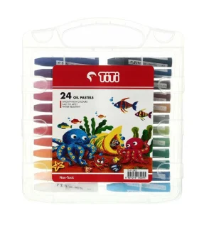 پاستل 24 رنگ جعبه طلقی تی تی کد: TI-P-24S | تی تی |8801076130095
