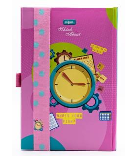 دفتر پلنر رقعی کش دار طرح ساعت کلیپس کد: 0107-40 | کلیپس |6262570400107