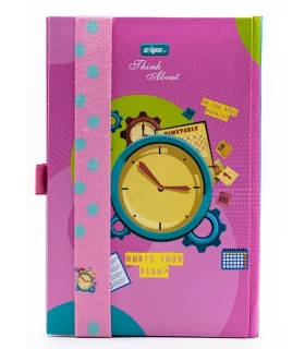 دفتر پلنر رقعی کش دار طرح ساعت کلیپس کد: 0107-40 | کلیپس |6262570400107