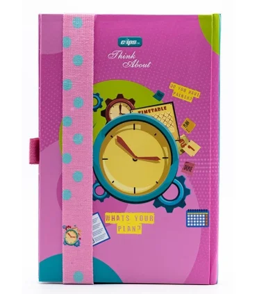 دفتر پلنر رقعی کش دار طرح ساعت کلیپس کد: 0107-40 | کلیپس |6262570400107