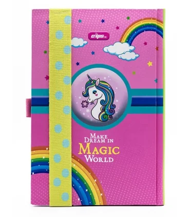 دفتر پلنر رقعی کش دار طرح یونی کورن کلیپس کد: 0114-42 | کلیپس |6262570400114