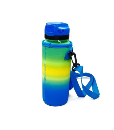 قمقمه 750 میل نی دار کاوردار اسکول فنس رنگ آبی زرد کد: FA9351 | اسکول فنس |5591022301613