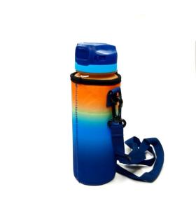 قمقمه 750 میل نی دار کاوردار اسکول فنس رنگ سورمه ای نارنجی کد: FA9351 | اسکول فنس |5591022301614