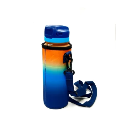 قمقمه 750 میل نی دار کاوردار اسکول فنس رنگ سورمه ای نارنجی کد: FA9351 | اسکول فنس |5591022301614