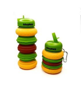 قمقمه سیلیکونی 600 میل اسکول فنس طرح همبرگر کد: FA9332 | اسکول فنس |8370045393323