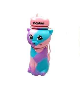 قمقمه سیلیکونی 550 میل اسکول فنس طرح گربه کد: FA9330 | اسکول فنس |8370045393309